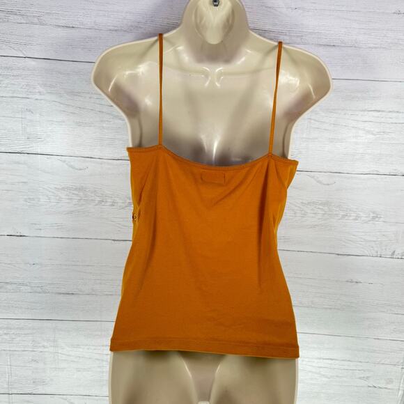 VTG Abercrombie Y2K medium orange tank embroidered floral babydoll fairy cami - Picture 2 of 8